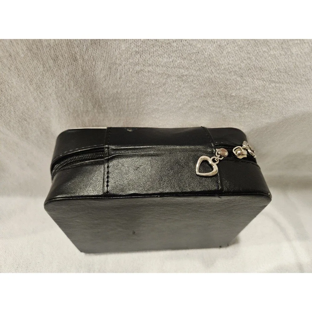 Brighton Travel Jewelry Case Black Faux Leather Mirror Christmas Holiday